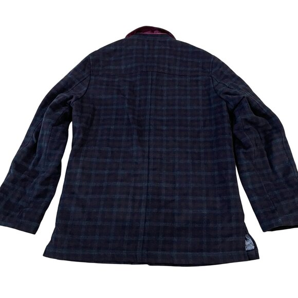 Utex Men's Button-Up Shirt Jacket Medium Wool Blend Quilt Lined Black Red Plaid - Picture 6 of 6